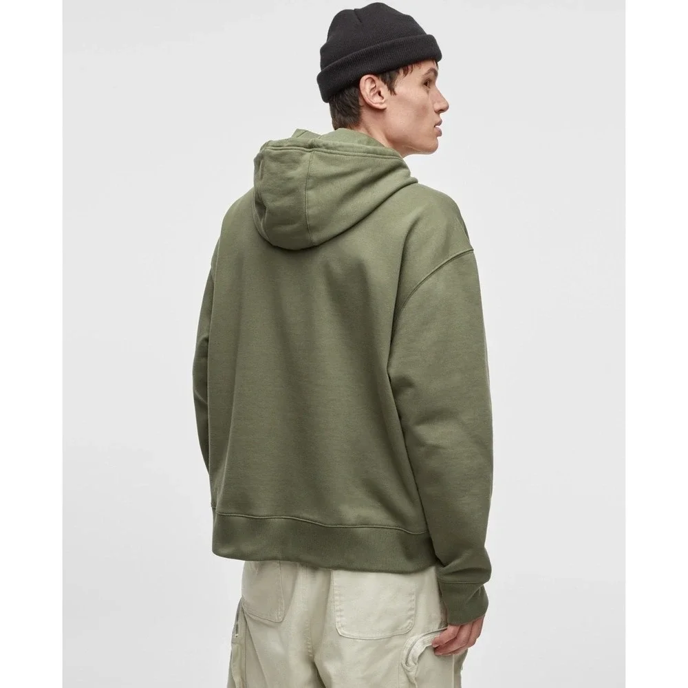 Mode of One Mens Long Sleeve Oversized NY Hoodie in Wild Ivy Size M